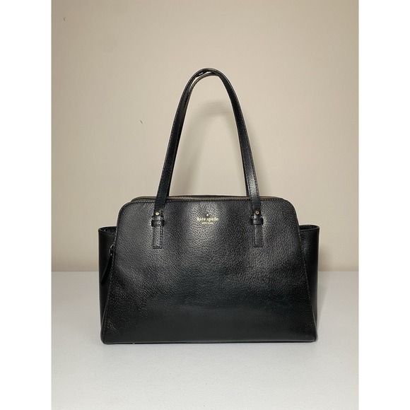 Kate‎ Spade Grand Street Lydia Hand Bag Briefcase Work Bag Black Pebbled Leather - Picture 1 of 12